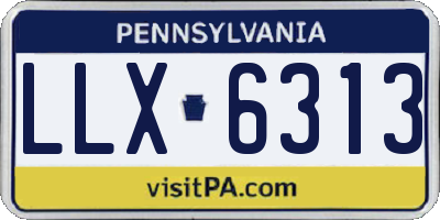 PA license plate LLX6313