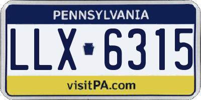 PA license plate LLX6315