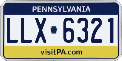 PA license plate LLX6321
