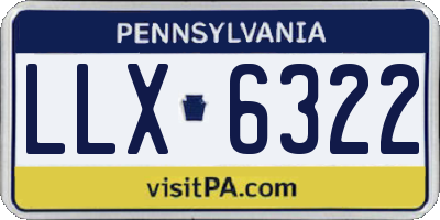 PA license plate LLX6322