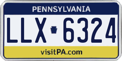 PA license plate LLX6324