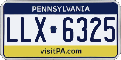 PA license plate LLX6325