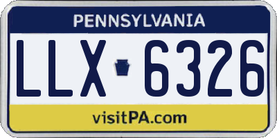 PA license plate LLX6326
