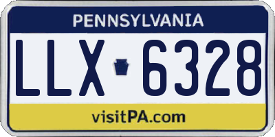 PA license plate LLX6328