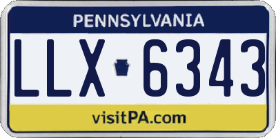 PA license plate LLX6343