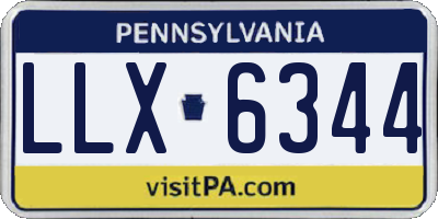 PA license plate LLX6344