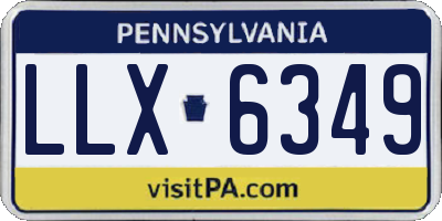PA license plate LLX6349
