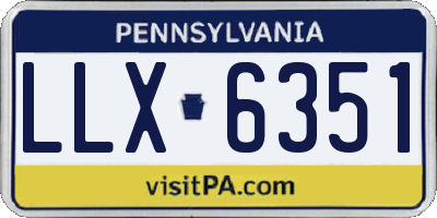 PA license plate LLX6351