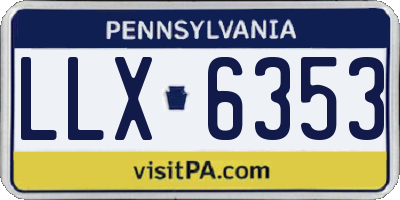 PA license plate LLX6353