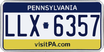 PA license plate LLX6357