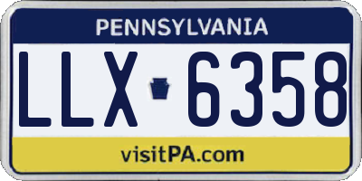PA license plate LLX6358