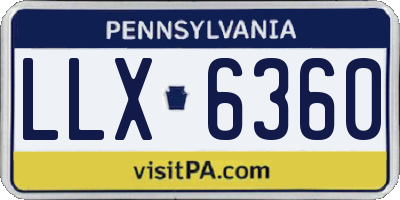 PA license plate LLX6360