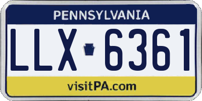 PA license plate LLX6361