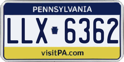PA license plate LLX6362