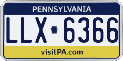 PA license plate LLX6366
