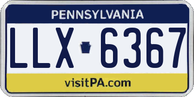 PA license plate LLX6367