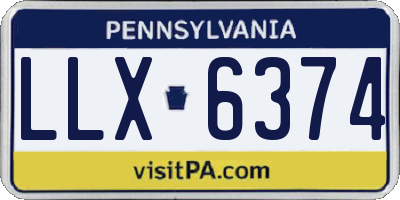 PA license plate LLX6374