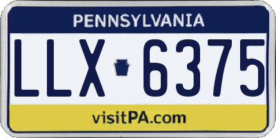 PA license plate LLX6375