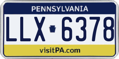 PA license plate LLX6378