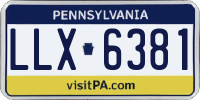 PA license plate LLX6381