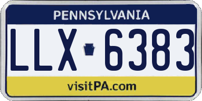 PA license plate LLX6383