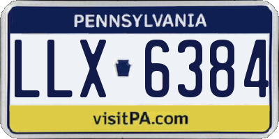 PA license plate LLX6384