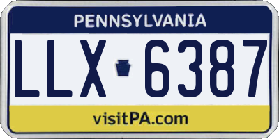 PA license plate LLX6387