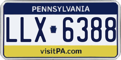 PA license plate LLX6388