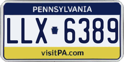 PA license plate LLX6389