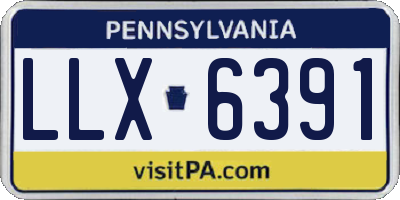 PA license plate LLX6391