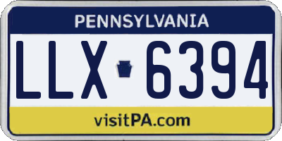 PA license plate LLX6394