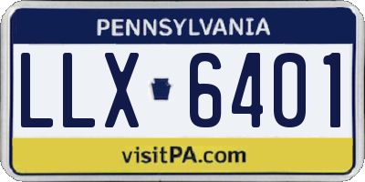 PA license plate LLX6401