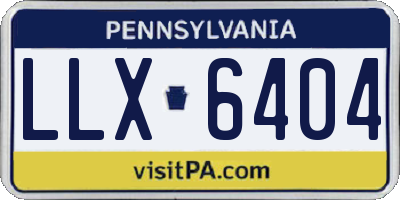 PA license plate LLX6404