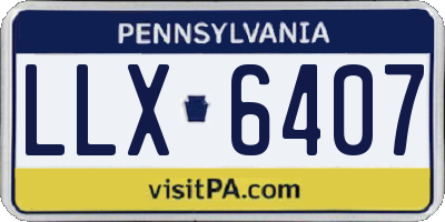 PA license plate LLX6407