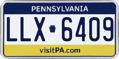 PA license plate LLX6409