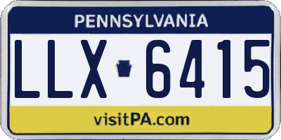 PA license plate LLX6415