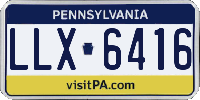 PA license plate LLX6416