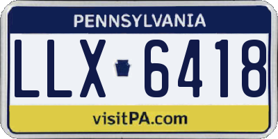 PA license plate LLX6418
