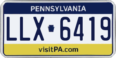 PA license plate LLX6419