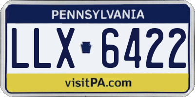PA license plate LLX6422