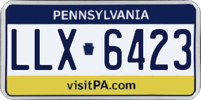 PA license plate LLX6423