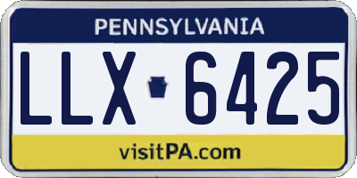PA license plate LLX6425