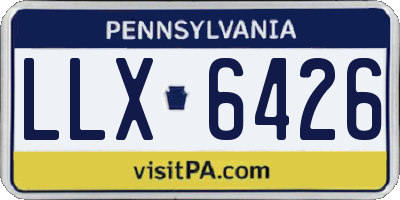 PA license plate LLX6426