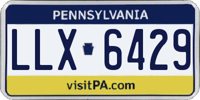PA license plate LLX6429