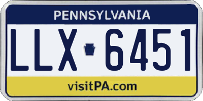 PA license plate LLX6451