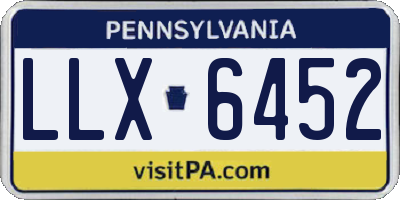PA license plate LLX6452