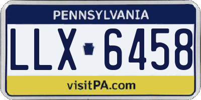 PA license plate LLX6458