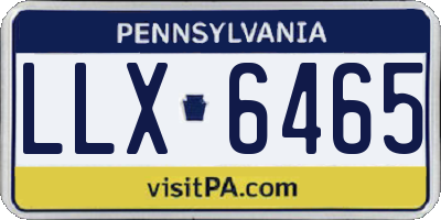 PA license plate LLX6465