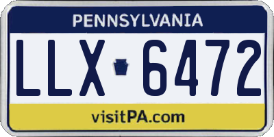 PA license plate LLX6472