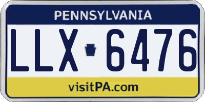 PA license plate LLX6476